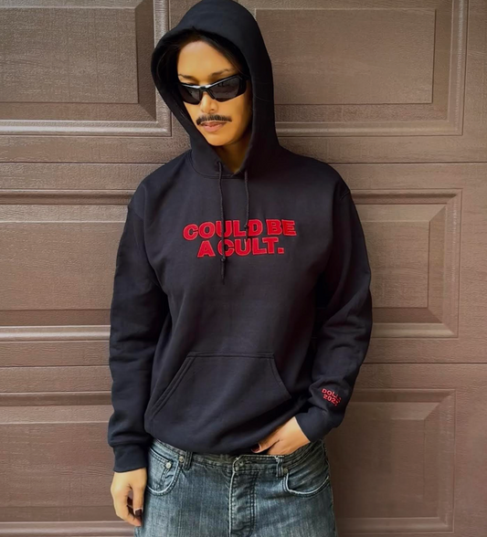 X DOLLS: COULD BE A CULT HOODIE IN BLACK