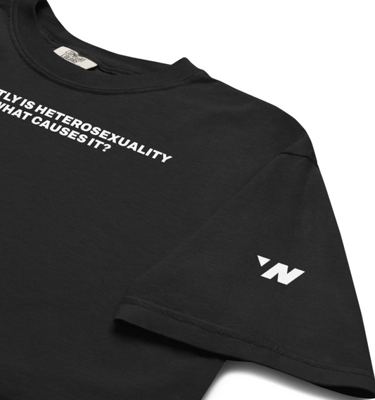 WHAT EXACTLY IS HETEROSEXUALITY SHORT-SLEEVE T-SHIRT IN BLACK/WHITE