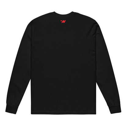 PROMOTE HOMOSEXUALITY EMBROIDERED LONG-SLEEVE T-SHIRT IN BLACK/RED