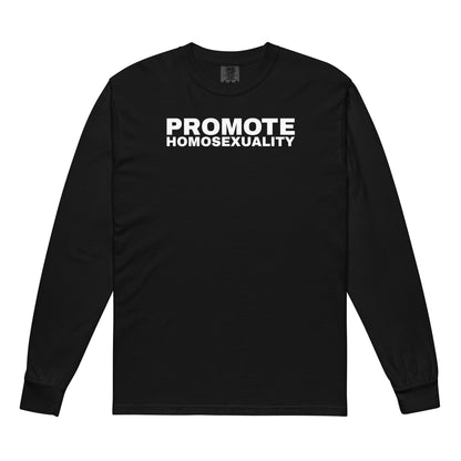 PROMOTE HOMOSEXUALITY LONG-SLEEVE T-SHIRT IN BLACK/WHITE