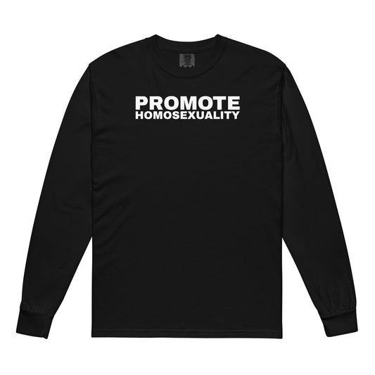 PROMOTE HOMOSEXUALITY LONG-SLEEVE T-SHIRT IN BLACK/WHITE
