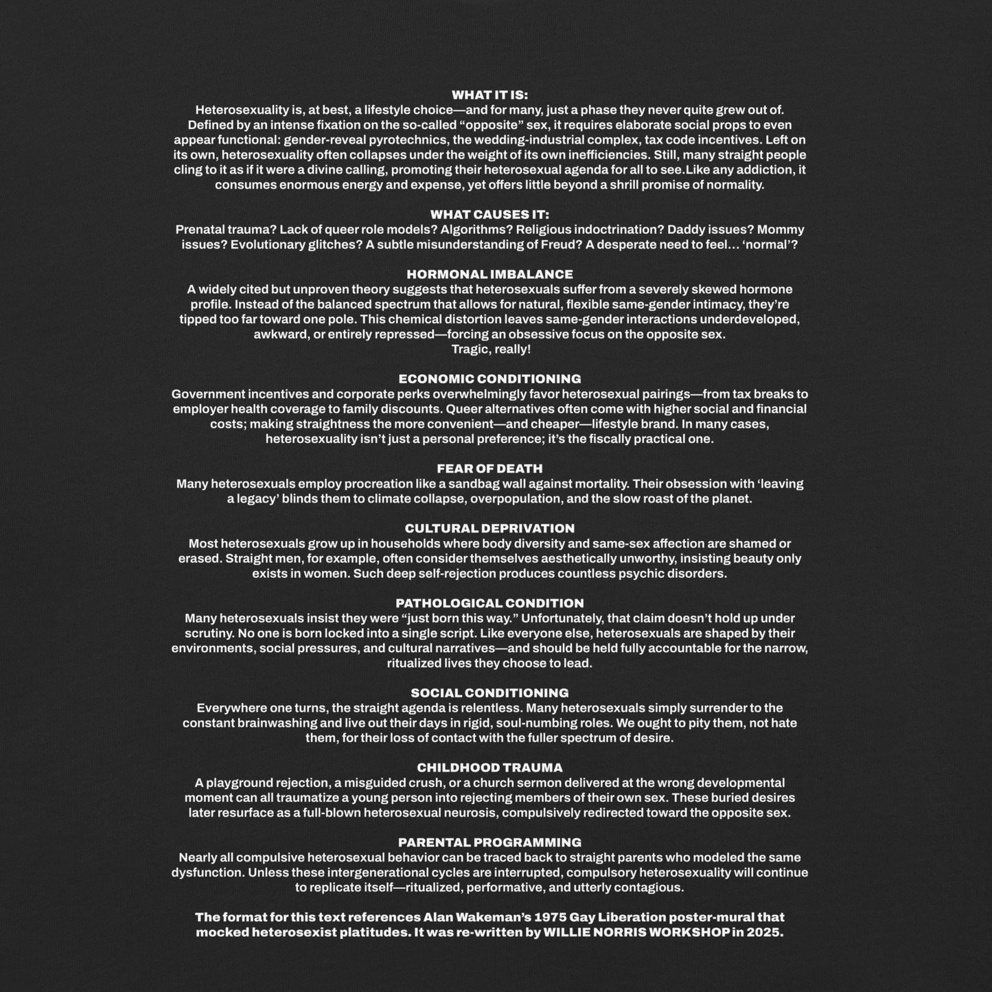 WHAT EXACTLY IS HETEROSEXUALITY SHORT-SLEEVE T-SHIRT IN BLACK/WHITE