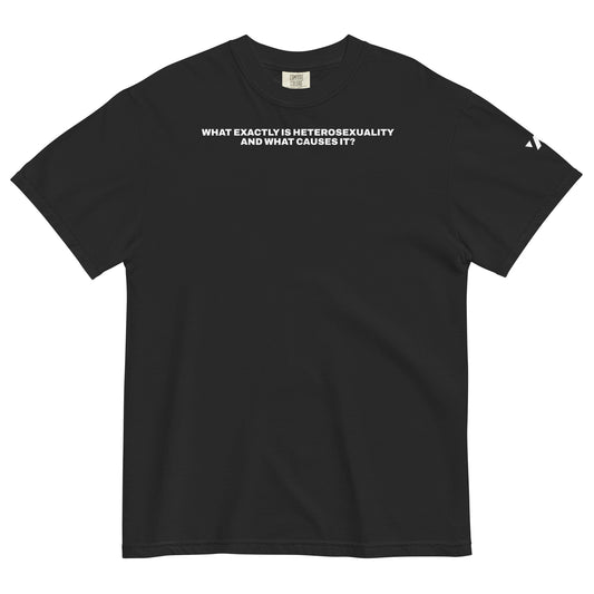 WHAT EXACTLY IS HETEROSEXUALITY SHORT-SLEEVE T-SHIRT IN BLACK/WHITE