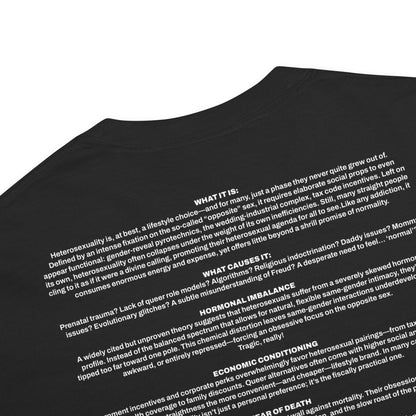WHAT EXACTLY IS HETEROSEXUALITY SHORT-SLEEVE T-SHIRT IN BLACK/WHITE